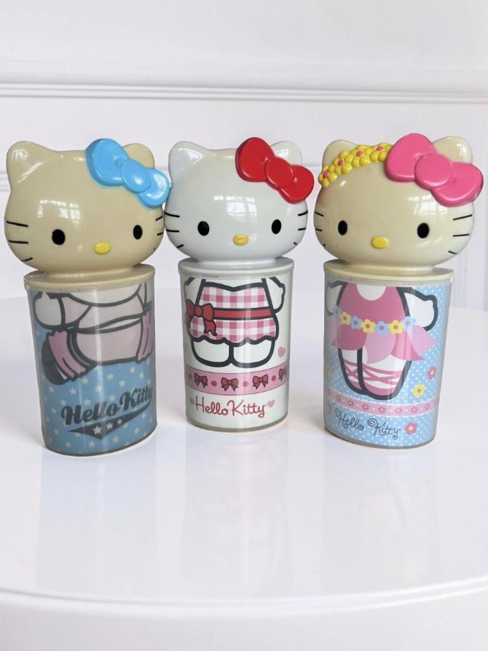 Set of 3 Vintage McDonald’s Happy Meal Sanrio Hello Kitty Plastic Toy Cases 2007